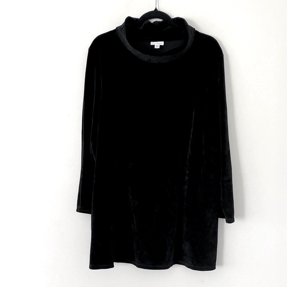 Pure Jill by Jill Black Velvet Cowl Neck Tunic Top Sz XL